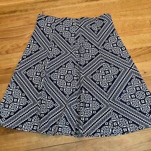 Faith and Joy Navy and White Geometric A-Line Skirt like new. So soft!
